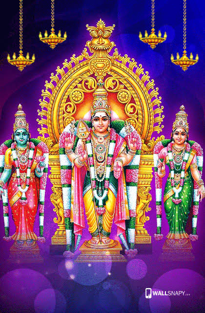 Pazhamudir solaiShanmuga seen with both of his consorts Valli and Devayani