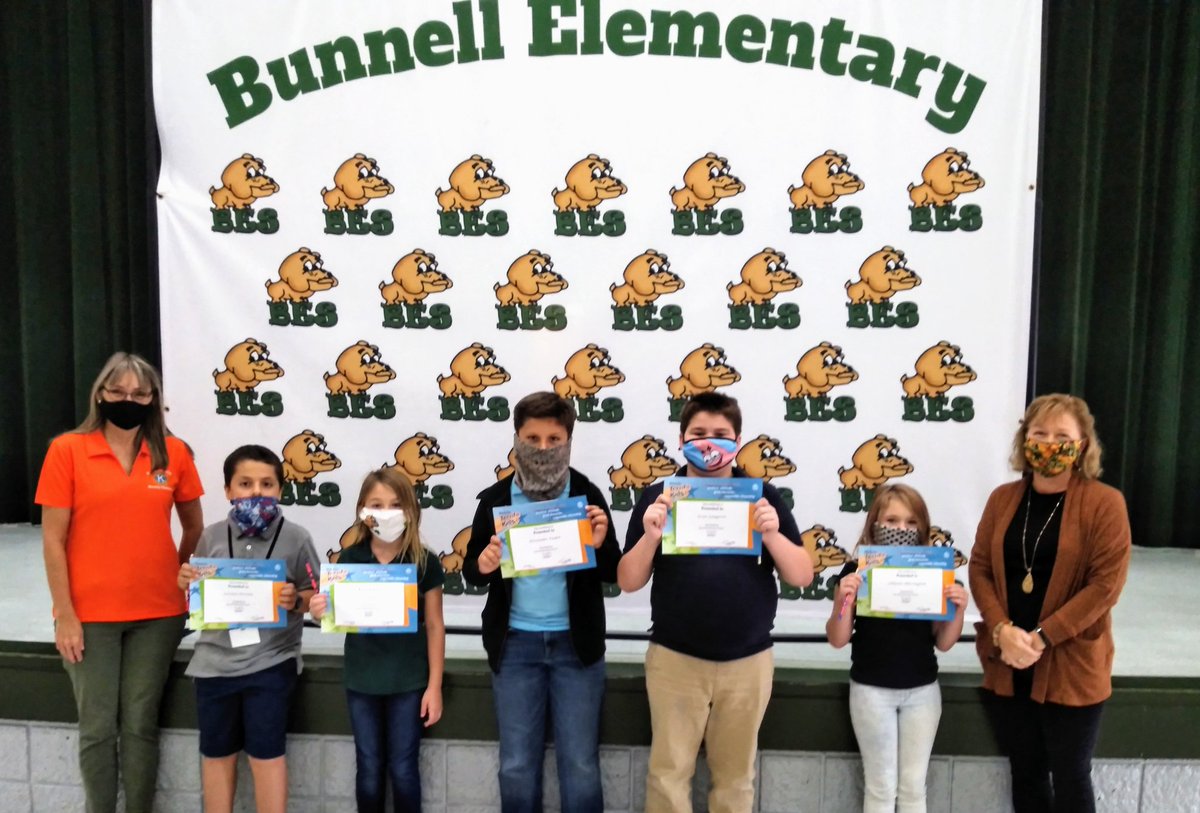 Another exciting day at  Bunnell elementary School. Congratulations to the winners of terrific kids of fourth grade, fifth and sixth grade students.   Very nice to see School Board memberJill Woolbright participating at the event as well. Thanks👏11-19-20 #kiwanisfpc #drbarbosa