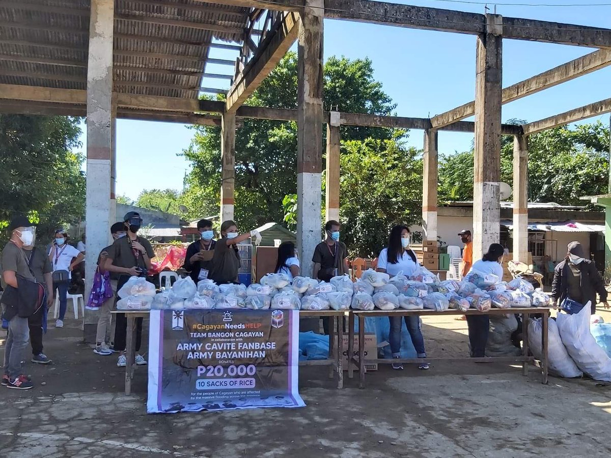 army_cavite's tweet photo. [DONATION UPDATE]

Since we are still waiting for the comeback later, here is an update! Our POC Ms. Krystine is in the field giving relief goods!

We can multi task. Streaming BE as well as helping our fellow Filipinos. 💜💜💜

#BETODAY #ACFDonation @BTS_twt https://t.co/PINOwfIwsm