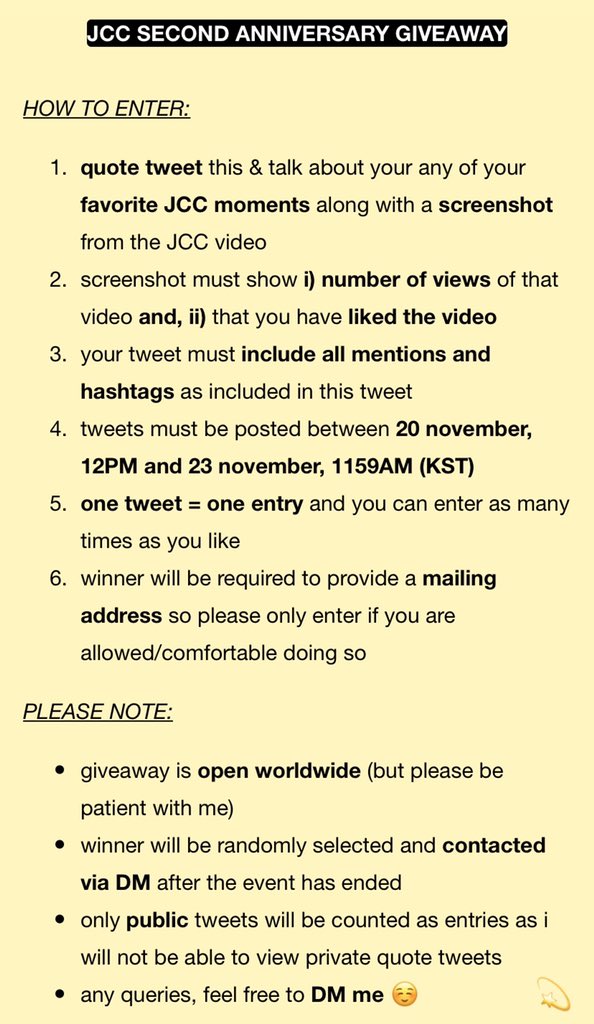 209_archive's tweet photo. 😽🎉JCC SECOND ANNIVERSARY GIVEAWAY EVENT🎉😽

celebrate JCC’s anniversary and win a resonance pt.2 album! (example entry can be found in the replies)

(required @ &amp; hashtags:)
#쟈니 #JOHNNY #NCT127 #NCT #JCC @NCTsmtown_127 #HappyJCCDay #2yearswithJCC #쟈씨씨_2주년_축하해 https://t.co/syZwJblz6p