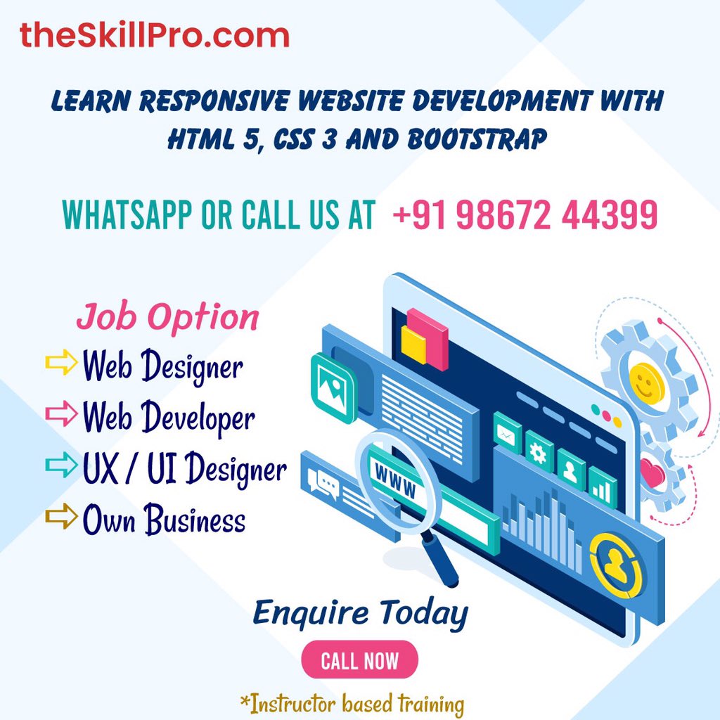 theSkillProcom's tweet photo. Register Now- https://t.co/MQRGBswEnN

Visit- https://t.co/FldhfFPugA

Batch commencing from 30th Nov 2020 at 8:00pm 

Either start your business or opt for job.. make an informative decision for your career.. 
#webdesigning #webdevelopment #bootstrap #css3 #html5 #theskillpro https://t.co/xQXIxHoIhR