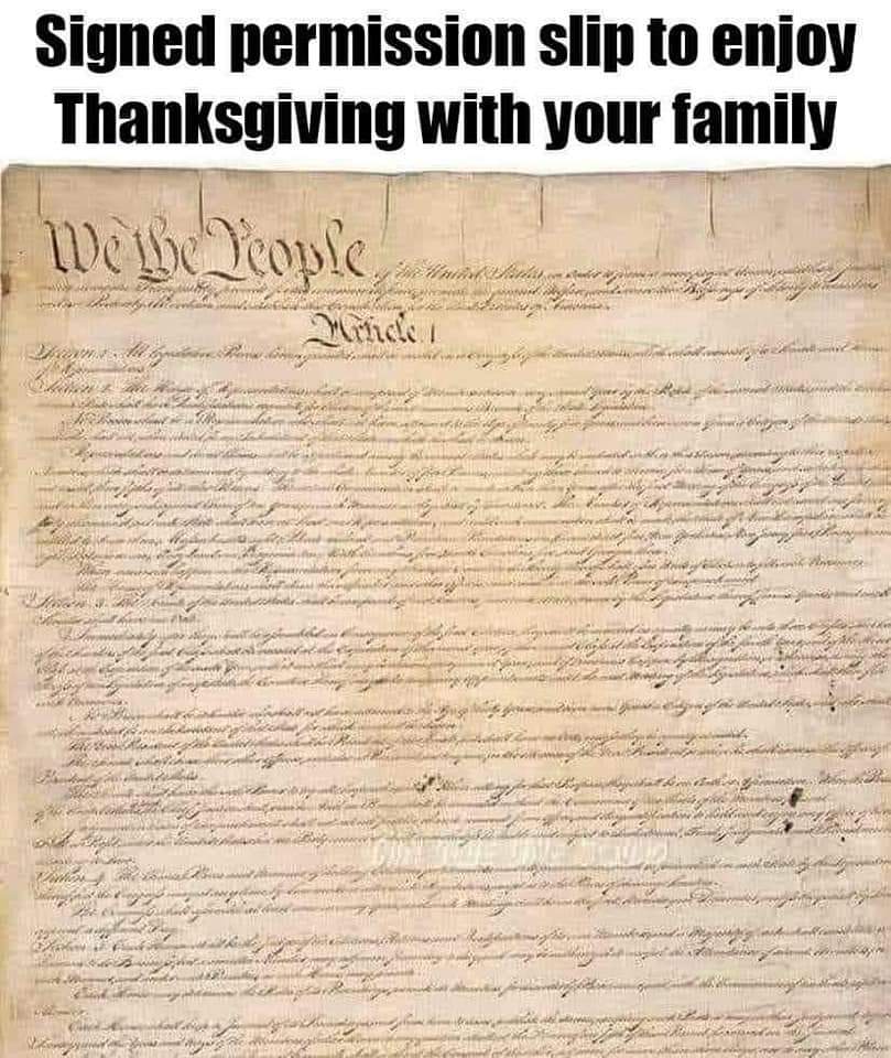 PrayingActress's tweet photo. Signed permission slip to invite whoever the blank you want over for Thanksgiving. https://t.co/VI2OO4L4rj