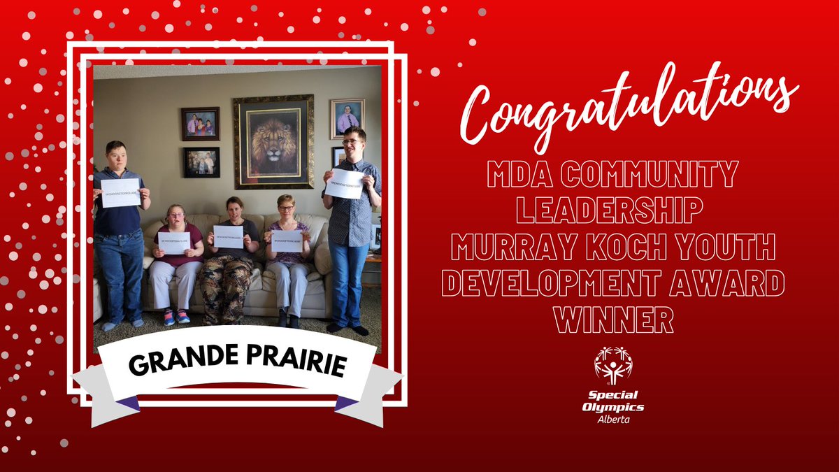 SpecialOAlberta's tweet photo. Congratulations to @SpecialOGP @CityofGP for their great work in the community!
SOA members, Deb & Alanna MacPherson presented them with the MDA Community Leadership Murray Koch Youth Development Award. #SOAAwards https://t.co/K8oEGSBPvS