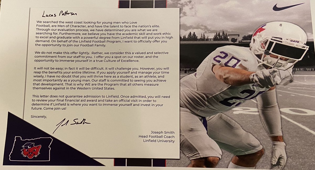 Lucas Patterson (@lucasjpatterson) on Twitter photo After a great visit and talk with <a href="/CoachSmithCats/">Coach Joseph Smith</a>, I’m very blessed to announce I’ve received my 3rd football offer! Thank you for the great opportunity! After a great visit and talk with <a href="/CoachSmithCats/">Coach Joseph Smith</a>, I’m very blessed to announce I’ve received my 3rd football offer! Thank you for the great opportunity!