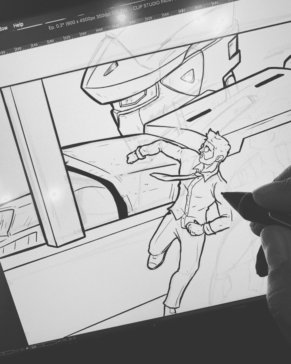 Xero_Gee's tweet photo. No stream tonight, but we’re still working. Code Echo Webtoon! Can’t wait to share more with you all. #codeechowebtoon #mecha #comic #indiecomic #giantrobots https://t.co/iq6IDygUsR