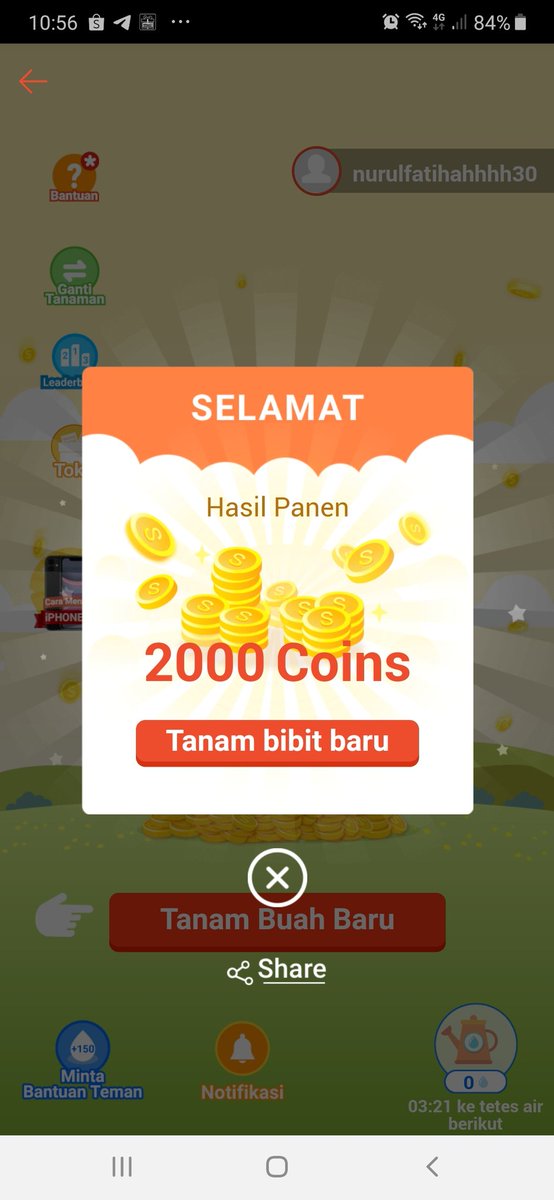fatihahnrl's tweet photo. Tanam Pohon Tabungan, Koin 2X Lipat @ShopeeID #SHOPEETANAM1212 barusan subuh panen, eh siang2 panen lagi  https://t.co/1saKUdiPjt https://t.co/QPQT1CMVlU
