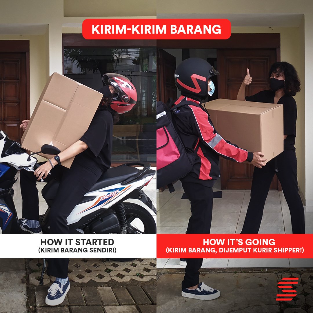 Ini minship sebelum kenal Shipper. Sekarang aku bisa kirim-kirim barang sambil ngetweet tanpa harus keluar rumah, lho!!