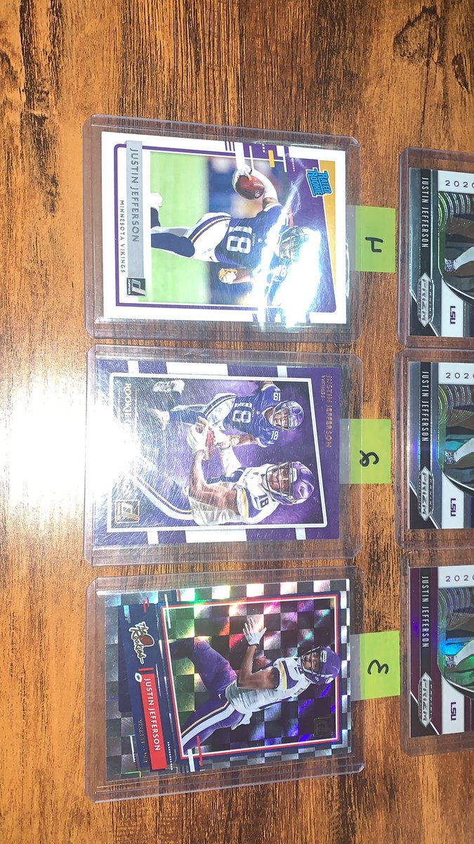 Justin Jefferson Prizm Draft Picks and Rated Rookie lot $30/BMWT  @HobbyConnector
