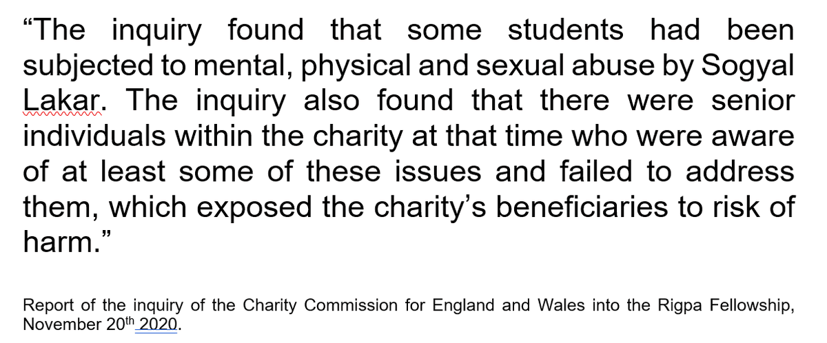 SogyalTruth's tweet photo. The report of the @ChtyCommission into Rigpa UK is out. All the accusations of sexual, physical and mental abuse are upheld. Rigpa UK have tried to save themselves, by ostensibly severing connections with Rigpa International and ticking safeguarding boxes

https://t.co/wnMMGxi86y https://t.co/GAvxrTbDqH