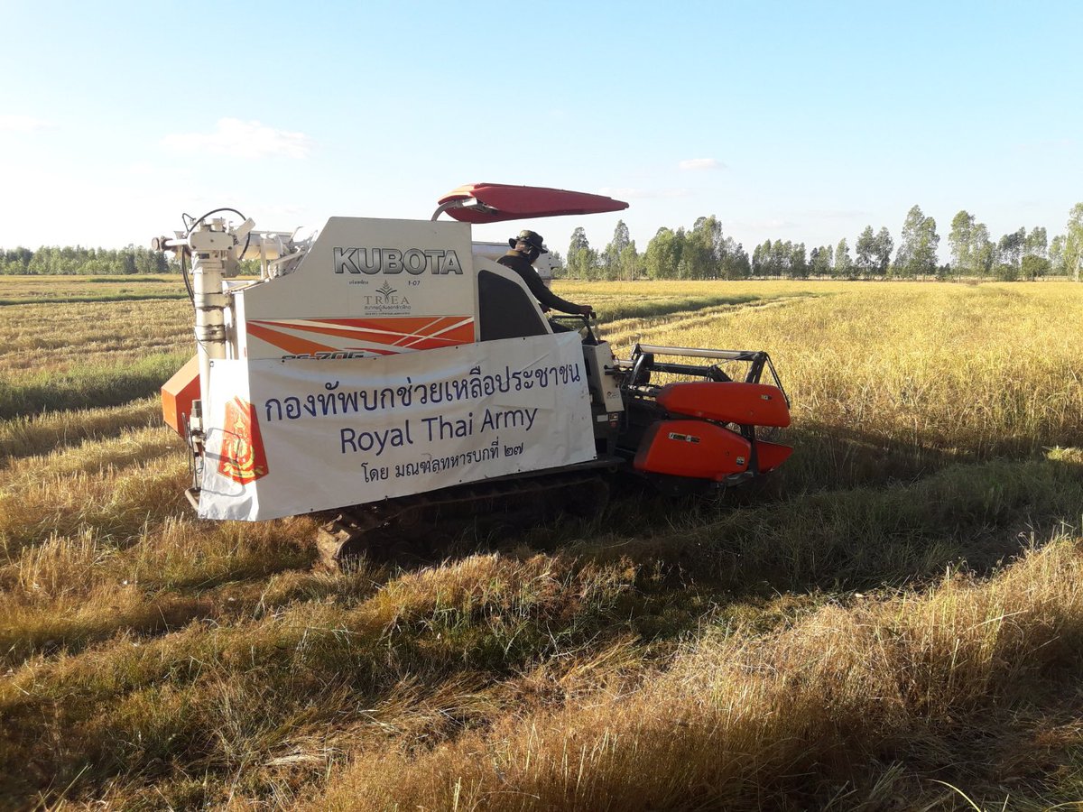 armypr_news's tweet image. #มณฑลทหารบกที่ 27 นำรถเกี่ยวข้าวให้แก่กลุ่มวิสาหกิจชุมชน กลุ่มผลิตเมล็ดพันธุ์ข้าวขาวดอกมะลิ 105 ทุ่งกุลาร้องไห้ อ.พยัคฆภูมิพิสัย จ.มหาสารคาม 28 ไร่ ได้ข้าว15 ตัน ต่อเนื่องเป็นวันที่ 6

#กองทัพภาคที่2
#กองทัพบกช่วยเหลือประชาชน