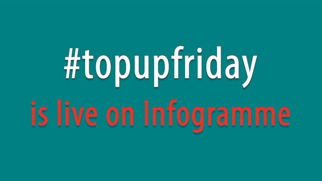 InfogrammeNG's tweet photo. #topupfriday is live on #Infogramme
1. Download &amp; register on Infogramme App
2. Redeem #topupfriday on Infogramme App
3. Follow @infogrammeng @BABAD4WELFARE 
4. DM Redeem Code (sent to your email) &amp; your Infogramme user ID to @infogrammeng
#freeairtime #infogrammeandfriends https://t.co/WaV5WbLAFl