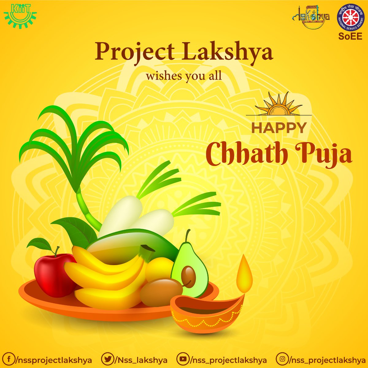 Nss_Lakshya's tweet photo. Chhath is dedicated to the solar deity Surya and Shashthi dev in order to thank them for bestowing the bounties of life on earth. We wish everyone a very happy and prosperous Chhath Puja! #Chhath #bethechange @KIITUniversity @kissfoundation @achyuta_samanta https://t.co/I3GQpwhOfN