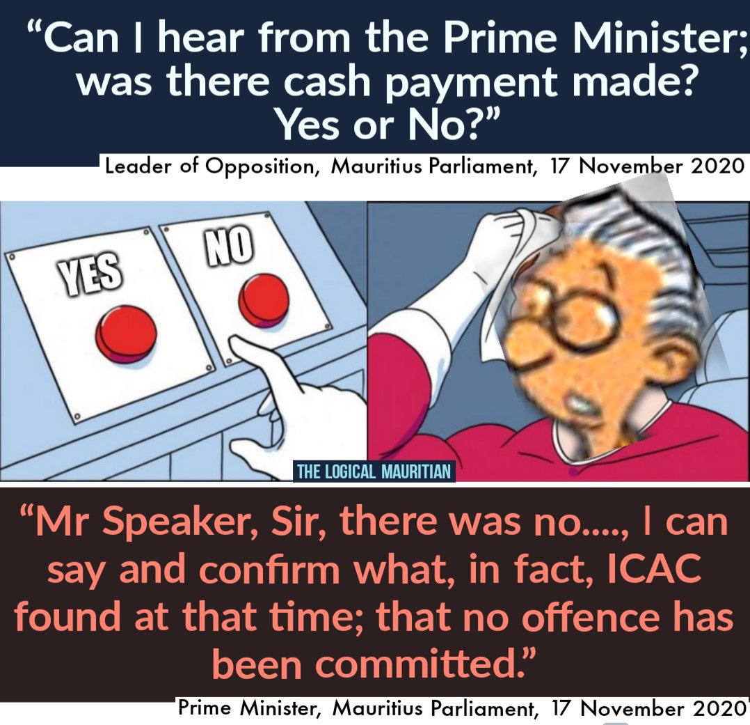 mauritianlogic's tweet photo. So, this happened in the #Mauritius #Parliament this week.
The leader of the Opposition asked a question during PNQ on the #AngusRoad Money Laundering - Breach of FIAMLA Case (cash payment over Rs350k).
YES or NOโ๏ธ
#TheLogicalMauritian #Moris #Corruption #Politics #ICAC https://t.co/Rpo2ixvoue