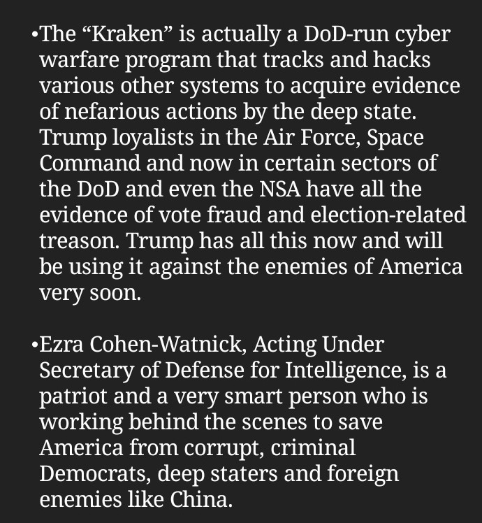 The Kraken is a DoD Department of Defense Cyber Warfare ProgramIt Tracks Systems and aquires evidence of nefarious activities and crimes committed by The Deep State