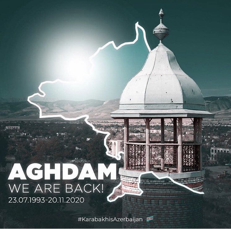 h_narmy's tweet photo. #Aghdam we are back!

#Aghdam is free! The 27 y. long, @UN-condemned illegal occupation of #Azerbaijan’s #Aghdam reg. ends today, Nov.20,2020. 

#KarabakhisAzerbaijan https://t.co/X3i5GoPQ0q