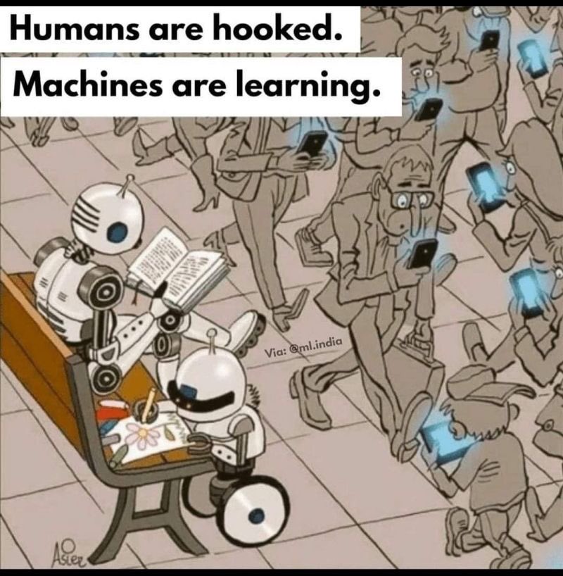 Humans are hooked while machines are learning.
#MachineLearning #ArtificialIntelligence #DataScience #AI