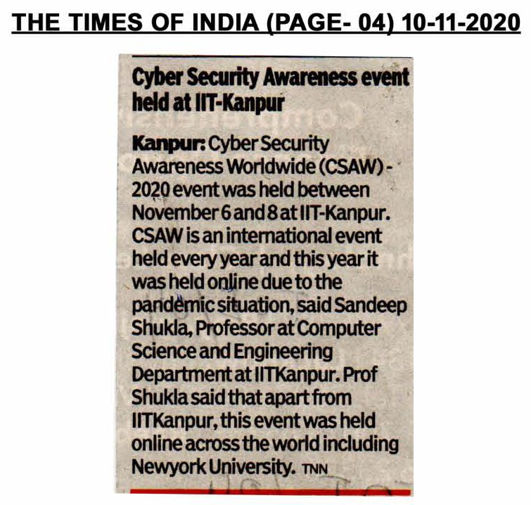 NEWS #CSAW2020 <a href="/CSAW_IITK/">CSAW IITK</a> <a href="/CSAW_NYUTandon/">CSAW Cybersecurity Games and Conference</a>