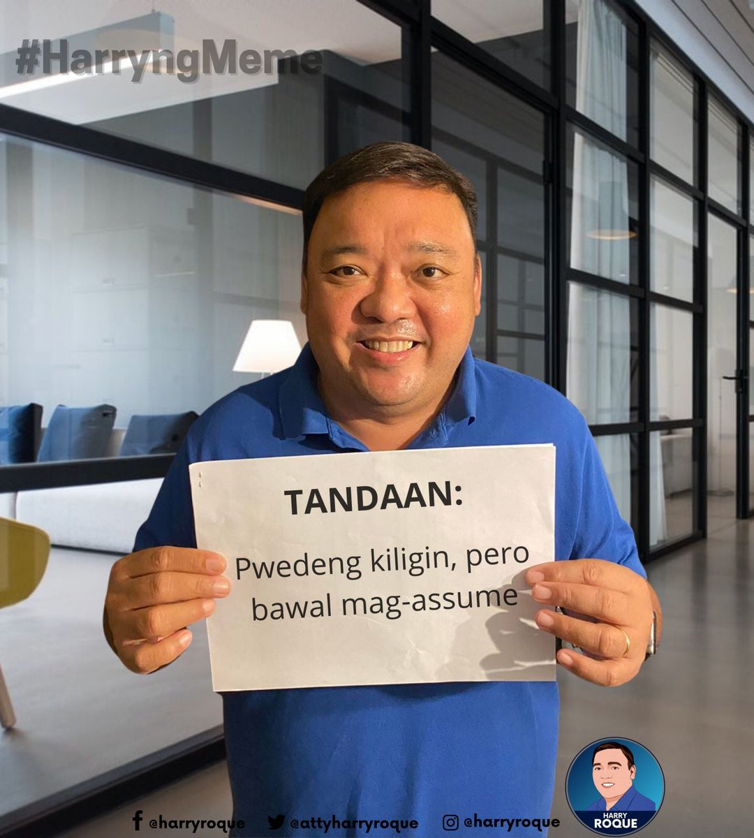 News5PH's tweet photo. "Hindi lang ako matalino sa libro, marunong din ako gumawa ng biro. 😜 #kalmaAkoLangTo"

Pinost ni Presidential Spokesperson Harry Roque ang mga larawang ito, kung saan makikita ang ilang hugot line. 

📷: Sec. Harry Roque https://t.co/AbVdtcOQUk