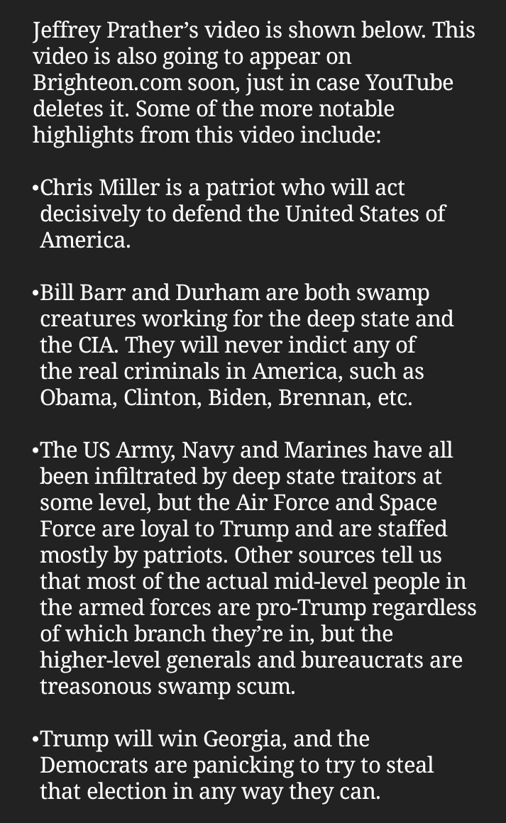 Certain sectors of Special Forces Operations now report directly to Acting Defense Secretary Chris Miller,They are aligned with Trump, the Constitution and the defending of America against its enemies, both foreign and domestic