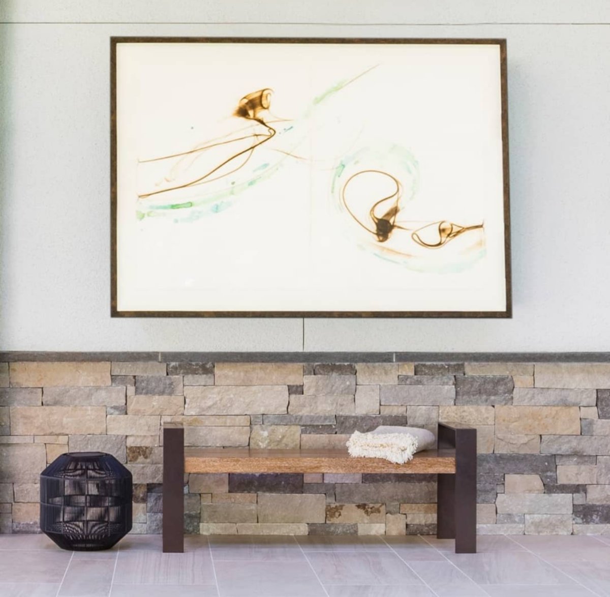 Seattle: #etsukoichikawa adding just the right mood to a #poolhouse #winstonwachterseattle thank you @dana_foster_interiors