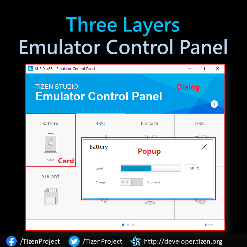 TizenProject's tweet photo. Introducing the three layers of the #TizenStudio Emulator Control Panel. You can simulate system events and perform related tasks:
https://t.co/tNlRmQcapV https://t.co/p6lCOQZc7D
