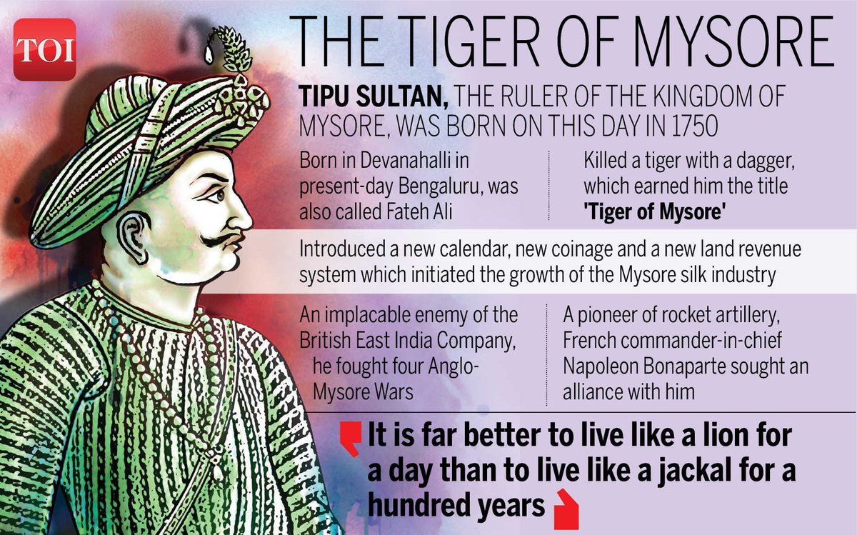BangaloreTimes1's tweet photo. Remembering Tiger of Mysore #TipuSultan on his 270th birth anniversary https://t.co/T9kTeUmke9