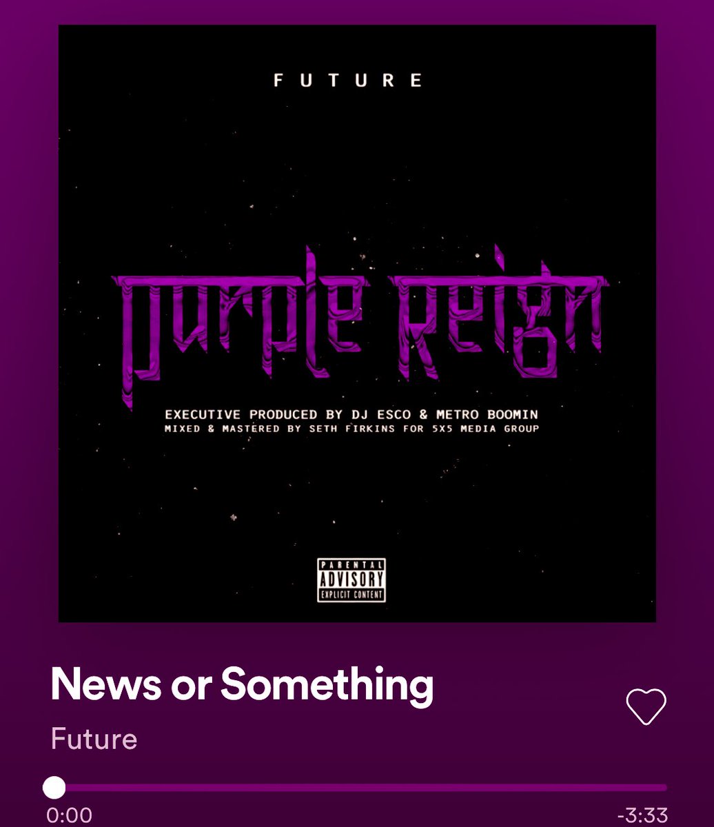 Some Underrated Future Songs Everyone Should Check Out• 4 Da Gang• Benz Friendz• Married To The Game• My Savages• News Or Something• Maybach• XanaX Damage What’s another underrated Future song that we might have missed?