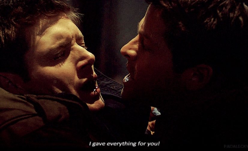 sewerwolfs's tweet photo. cas beating dean’s ass in heaven for immediately dying to a rusty nail after he sacrificed himself to save him #supernatural https://t.co/VQeuiPDy76
