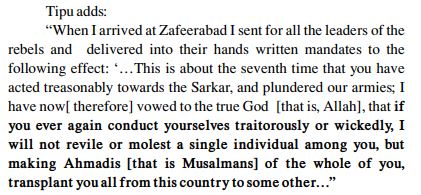  https://archive.org/details/in.ernet.dli.2015.72774 Link to this book ! Read it for your self ! in 1784, When TIpu son of Haider attacker Coorg again he mentioned this : Where he clearly mentions,those who will resist him,will be converted !(5/12)