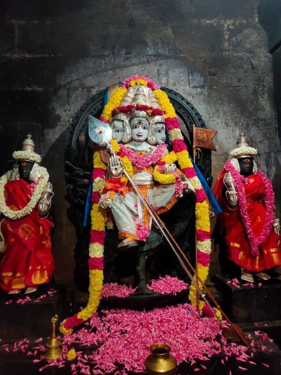  6. After Surasamharam, Lord Muruga desired to worship his father, Lord Shiva. Hence Mayan, the divine architect constructed this shrine at Tiruchendur. Even now Lord Subramaniyan is seen in the posture of worshiping Lord Shiva in the sanctum sanctorum