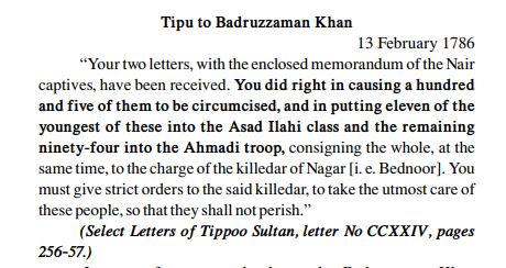 Letters written by himself to various functionaries are the greatest proofs that he was a fanatic ! Here are few letters he wrote to his military officials guiding them to convert the masses into Islam. (7/12)