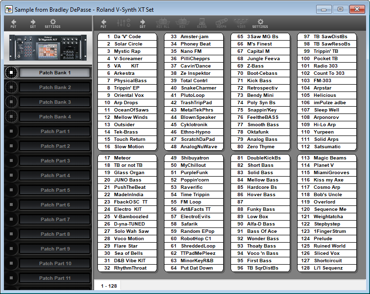 SoundQuestMS's tweet image. Day 17. Today&apos;s addition to Midi Quest is a Roland V-Synth XT Librarian. SQ has also been working on an editor. If you have MQ12 and are interested in testing it out, contact support. #MidiQuest #Roland #VSynthXT #SysEx