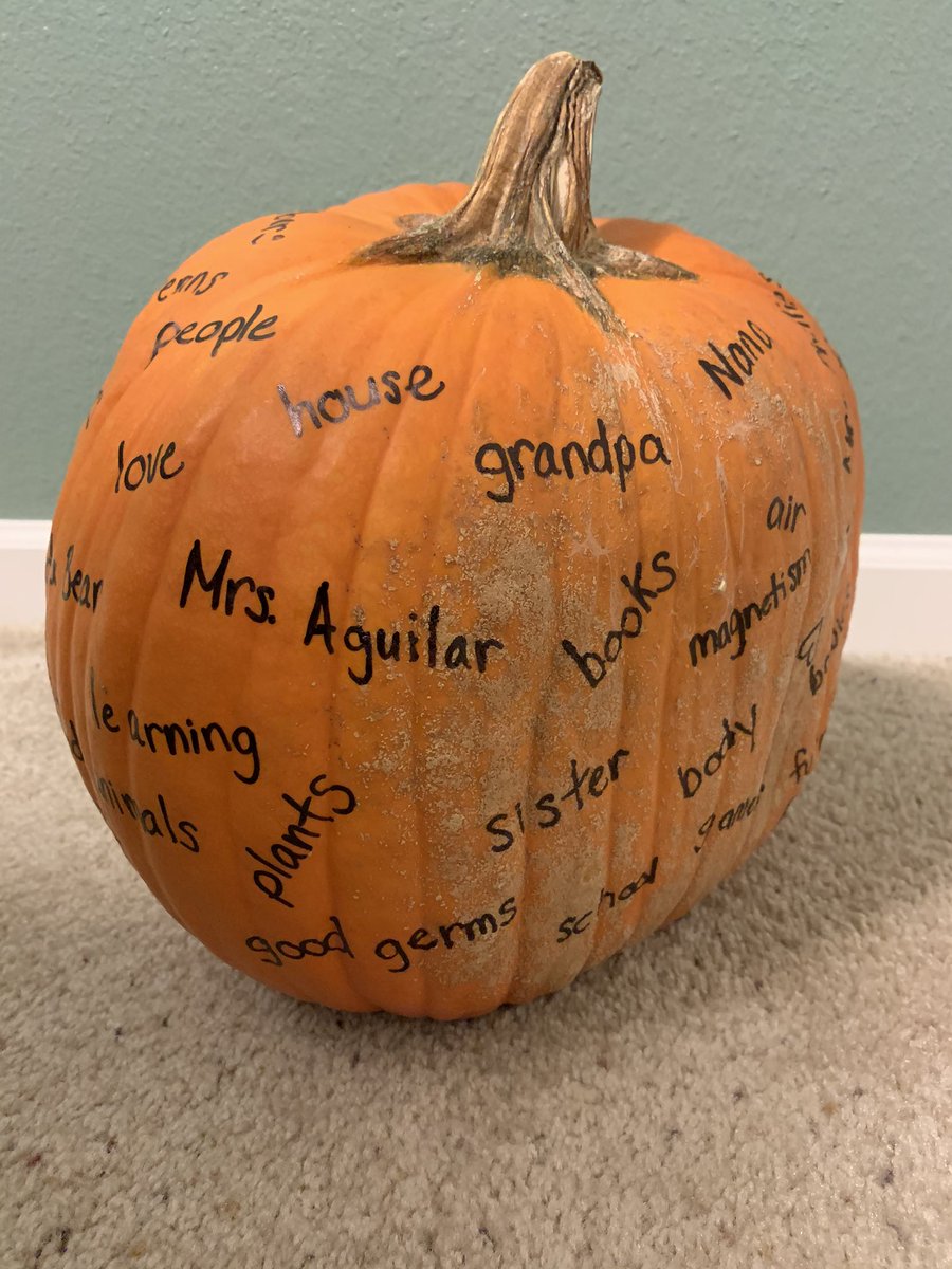 bphillipsgg's tweet photo. #2ndgrade filled this pumpkin with everything they are thankful for. I love the insight I get into student lives and hearts with activities like this. #ThankfulThursdays @Gregory_Gardens @CindyAg90539645 https://t.co/Md8038v7o2