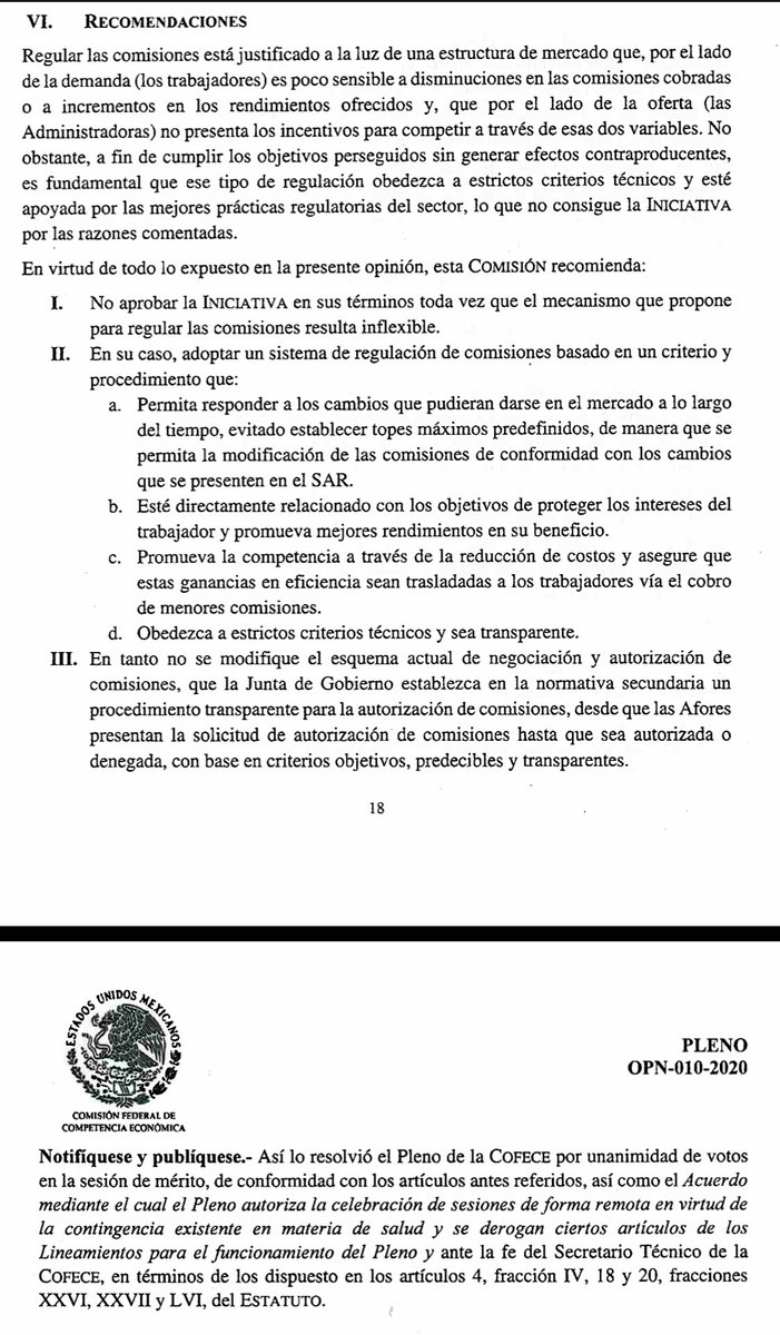 BernardoGR77's tweet photo. 🛑Importante🛑 opinión de @cofecemx sobre establecer en la reforma al SAR un tope en ley a las comisiones que cobran las Afores. Destaca las consecuencias negativas para los trabajadores y la falta de parámetros basados en criterios técnicos e integrales.  https://t.co/820v9SRoiW https://t.co/ml36geAKeG