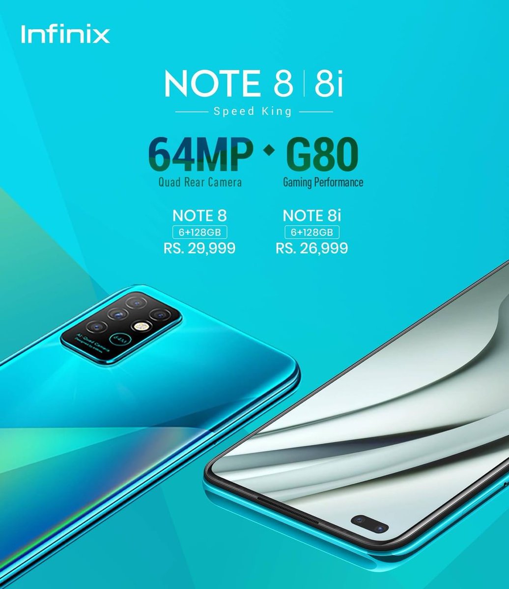 mobiledevicesPK's tweet photo. #Infinix has revealed prices for #InfinixNote8Series.
https://t.co/T7NZCfulss
Both varients comes in 128+6GB and with with gaming chipset.
#InfinixNote8 #infinixNote8i @InfinixPakistan @InfinixNigeria @InfinixKenya @InfinixGhana #InfinixPakistan https://t.co/Xc8dlhnHR4