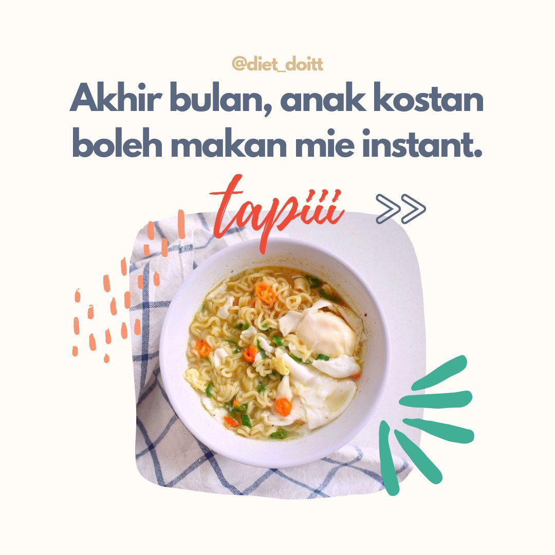 diet_doitt's tweet photo. Boleh ko, asal jangan tiap hari, bukan menu utama, lengkapi dengan makan buah juga.
Mie instant + telor + sayuran + tempe murah ko murah
.
Ga nyampe 10.000 rupiah :)
.
Ngopi cantik di cafenya nanti dulu ya klo udah gajian
.
.
 #bergizi #bergizitinggi #seimbang #mie #karbohidrat https://t.co/2i1UCTofqT