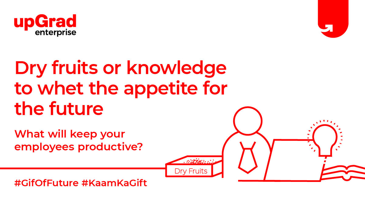 upGradBiz's tweet image. Rethink your corporate gifting to redefine your employee productivity. Gift them the right skills with #GiftOfFuture #KaamKaGift. Visit our corporate gifting section here bit.ly/3pGPZsu

#Learning #Online #Future #Productivity #OnlineLearning #WorkforceDevelopment