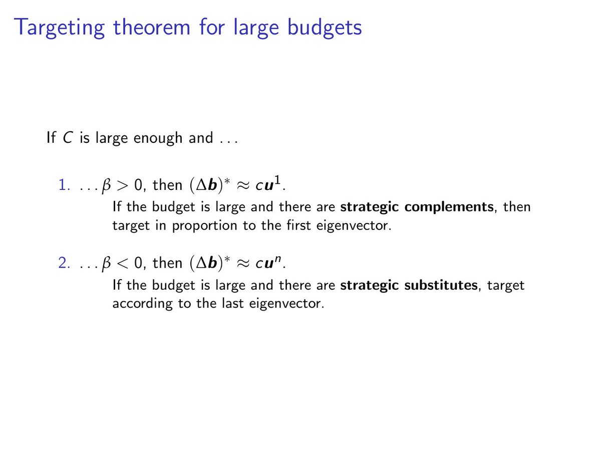 The ordering of these principal components is defined by their associated eigenvalues. High eigenvalue = 'earlier' principal component.Here is a statement of the optimal targeting theorem for large budgets.15/