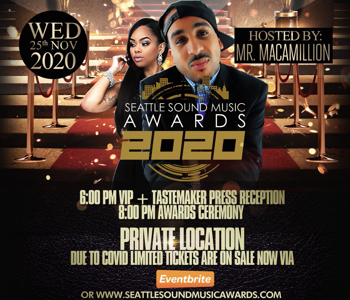 206Sound's tweet photo. Watch The Seattle Sound Music Awards from anywhere around the world! Get your virtual tickets ASAP! Support #seattlemusic #seattlehiphop #ssmas2020 #blackinseattle
https://t.co/ZvqK4D4s8m

#hiphop #rap #rnb #soulmusic #rhop #blacklove #fortheculture #pnw #lifestyle #virtualparty https://t.co/DXyoj73nAB