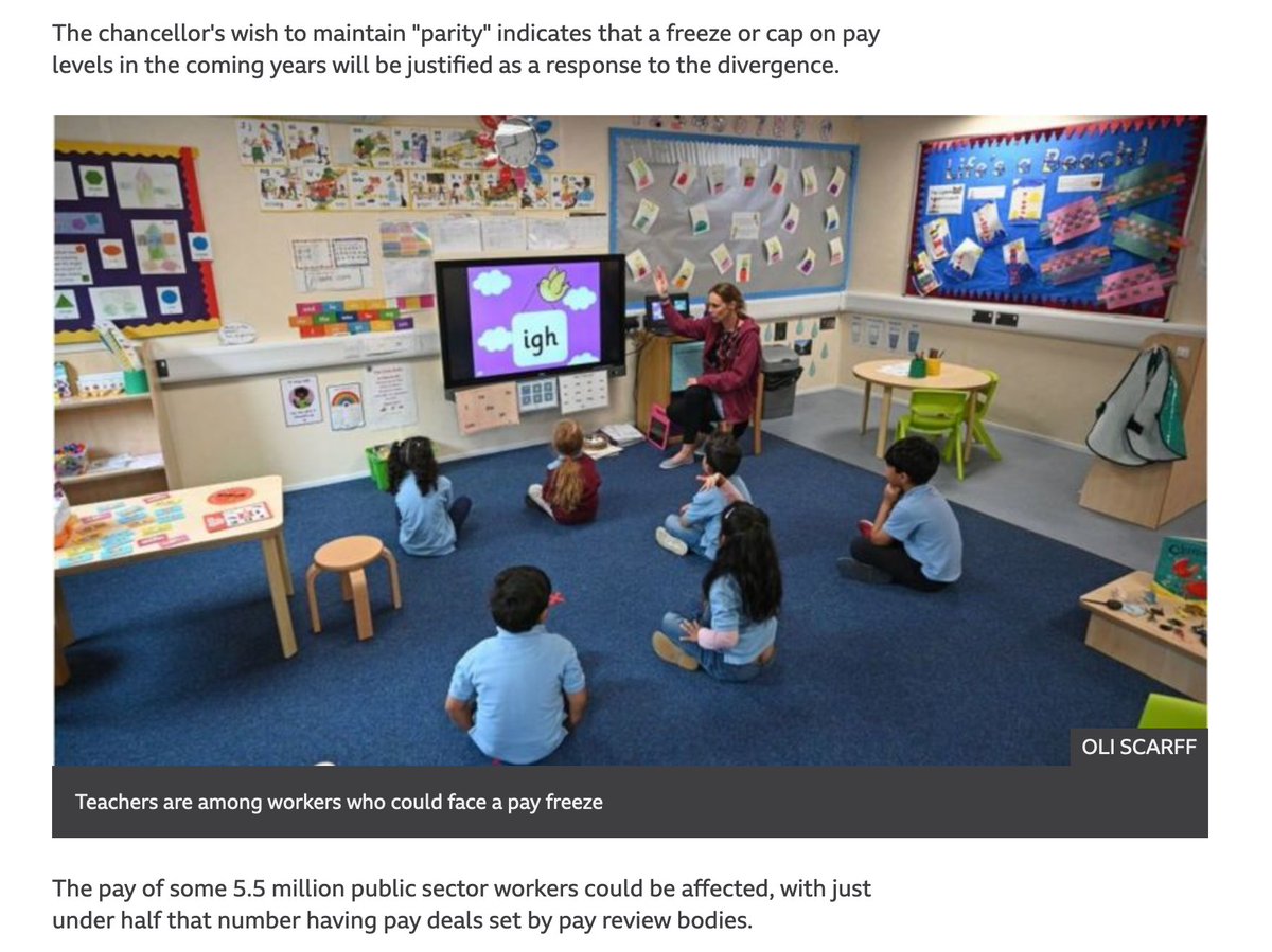 Dear <a href="/BBCNews/">BBC News (UK)</a> in your article about public sector pay you use this photo. Please re-consider, as it suggests to anyone not working in the education sector that classes are small and safe. This is NOT the reality in schools right now - almost all classes have 25 or more children.