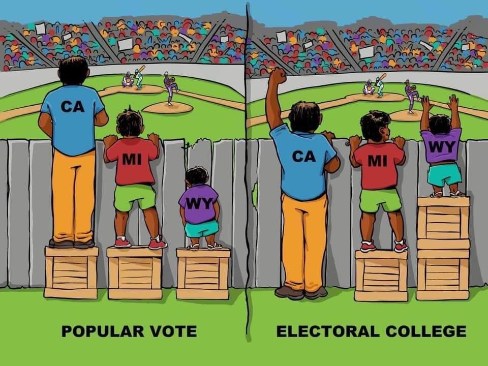 NaomiSeibt's tweet photo. The Electoral College explained to a Socialist, using their own favourite meme against them. https://t.co/RYjr42d3Pc