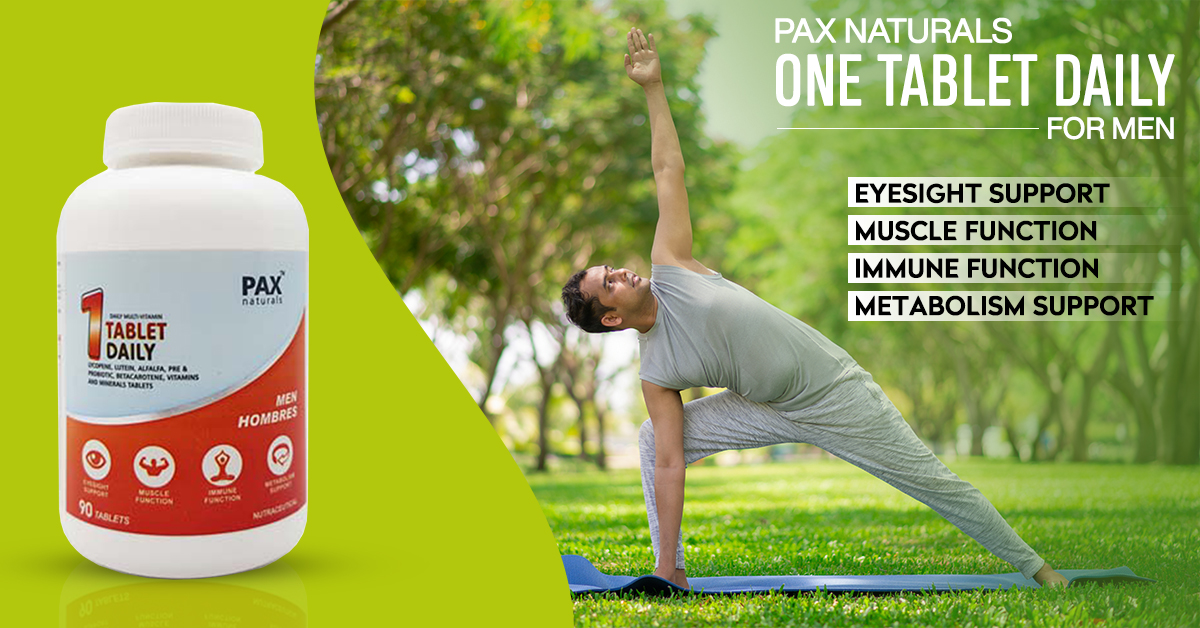 Pax Naturals offers you the one tablet day for men, the best health care tablets to support: 
>Metabolism
>Immunity
>Eyesight

Shop now at - bit.ly/3kMF78Q

#PaxNaturals #OneTabletDaily #OneTabletDailyForMen #Health #healthy #Healthcare #menshealthcare #healthyimmunity