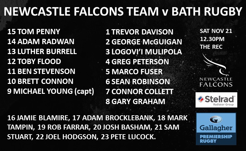 TEAM NEWS: Newcastle Falcons will unleash an all-English back line when the Gallagher Premiership new boys get their season underway at @bathrugby tomorrow - Dean Richards’ men bringing a homegrown flavour to their top-flight return newcastlefalcons.co.uk/news/story/Tea…
