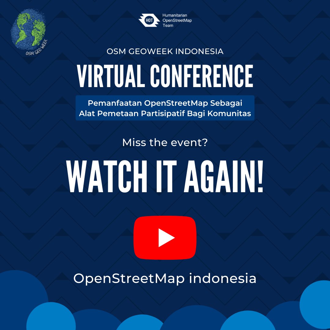 HOTOSM_ID's tweet image. #osmgeoweek

More than 100 participants joined our #osmgeoweek2020 event! Thank you for coming and celebrating OSMGeoWeek with us!

You can see the recorded webinar on our Youtube channel: OpenStreetMap Indonesia.

See you next year!👋🏼🇮🇩