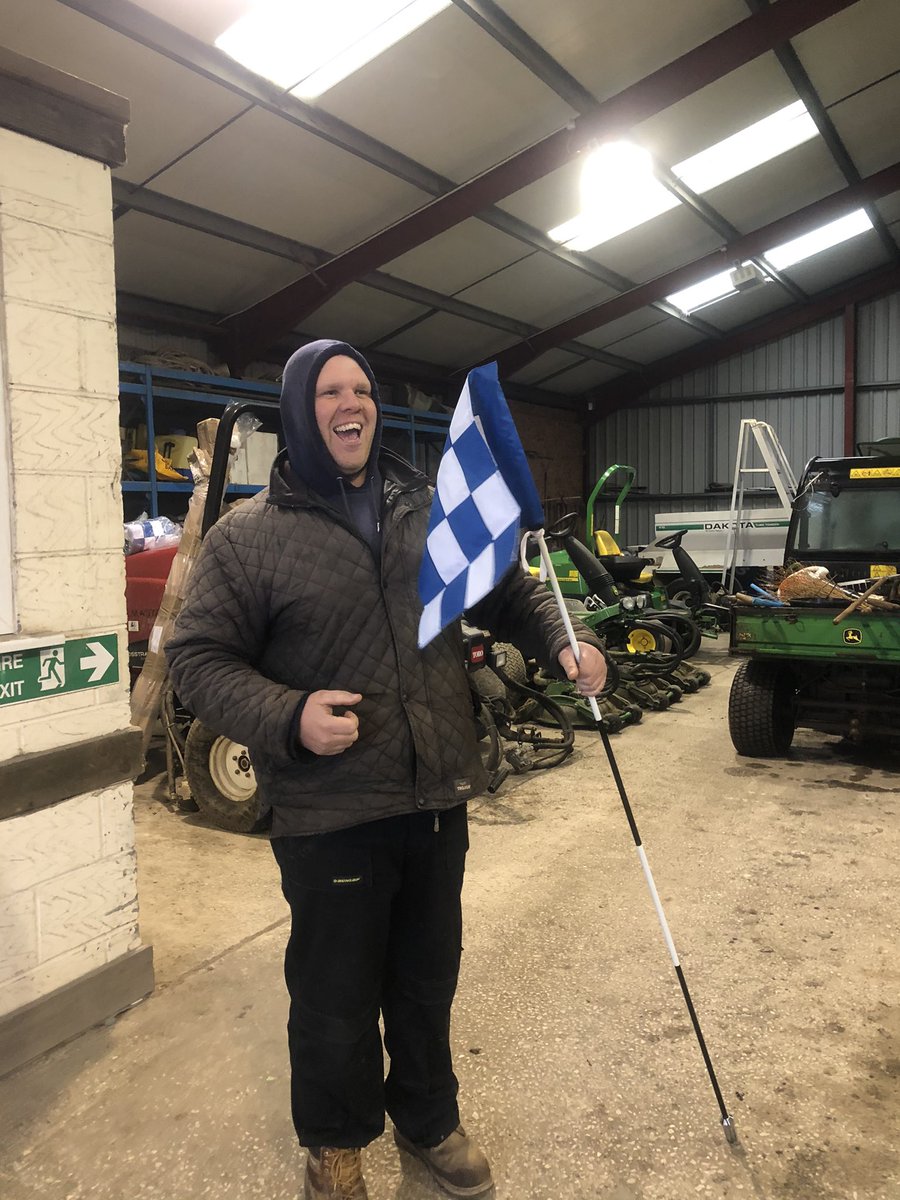Adam’s happy with the new flags for winter, obviously supporting the local team🔵⚪️