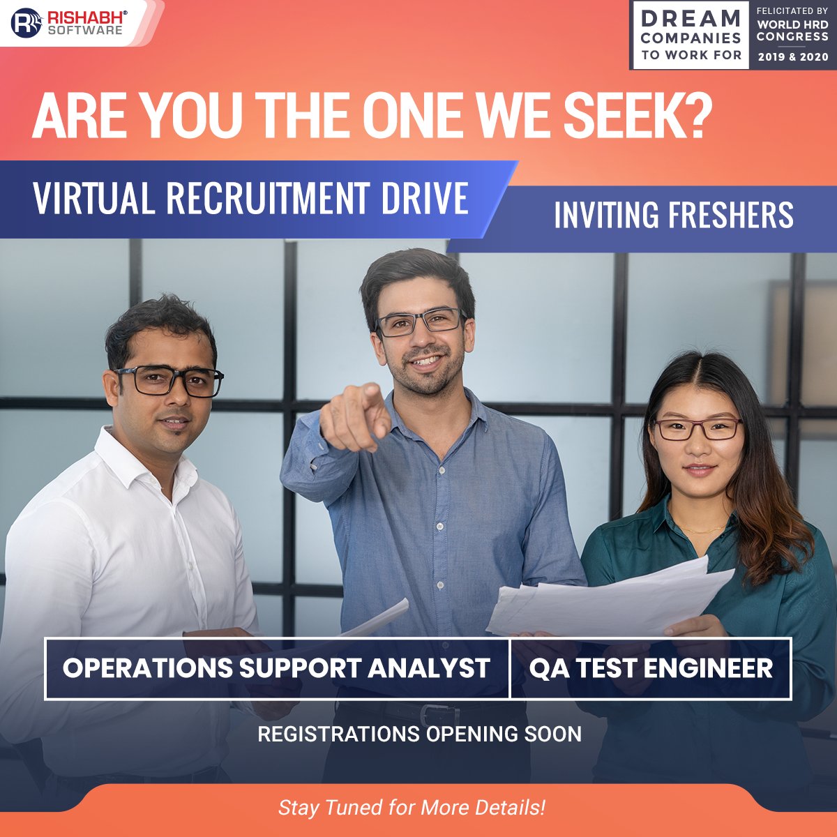 RishabhSoft's tweet photo. Don’t miss the opportunity to pursue a career with an award-winning company. Be ready for our virtual recruitment drive. Details coming soon! #recruitmentdrive #hiringalert #jobalerts #rishabhsoft #recruitment https://t.co/wSMHUl4UtM