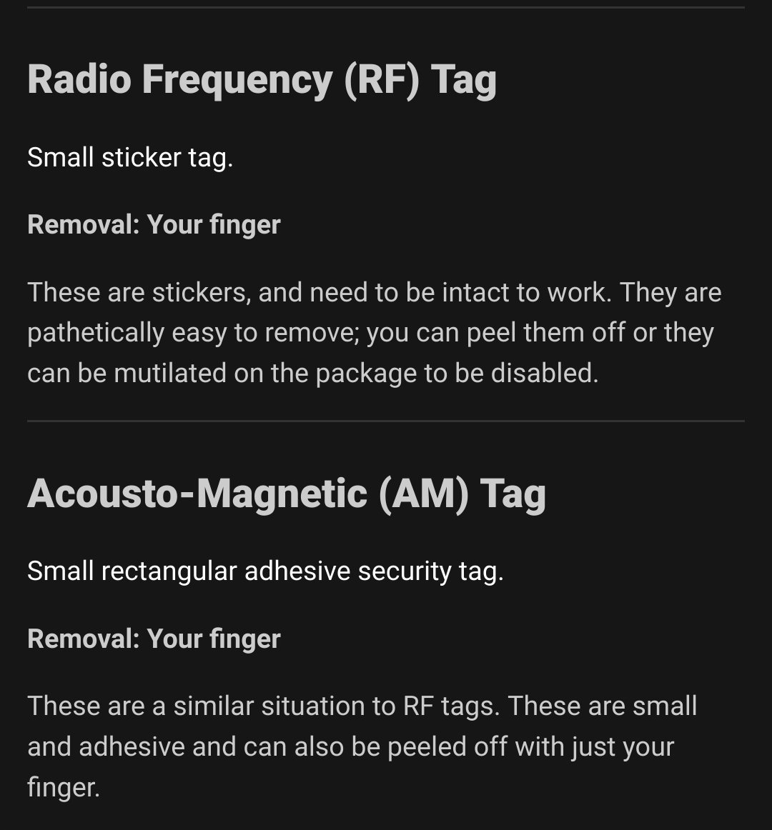 5) you may encounter security tags at medium level stores. if you spot any beyond these 2 types on the object you are trying to take then dont bother until later as its not intermediate level.