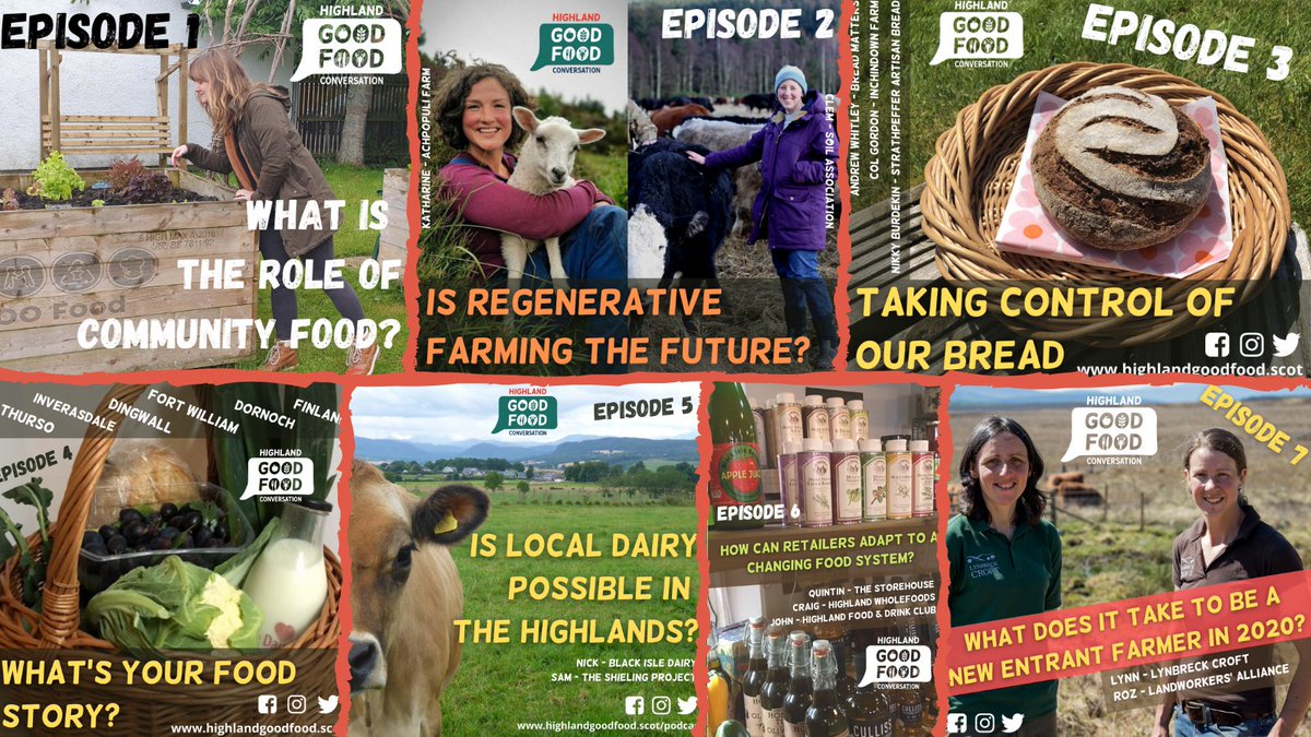 Are you all caught up on the #HighlandGoodFoodPodcast? #Communityfood, #regenerativeagriculture, #realbread, #ethicaldairies, adapting to lockdown & #newentrantfarmers- we've covered a lot so far. Get up to speed at highlandgoodfood.scot/podcast or anywhere you listen to podcasts!