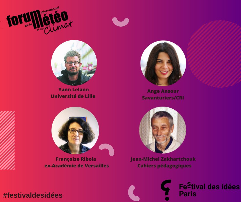 Forumeteoclimat's tweet photo. ✅ Le #FestivalDesIdees Paris 2020 commence aujourd'hui! #Rappel Demain débat "Eduquer à l’ère de l’#anthropocène" avec @AngeAnsour, @FrancoiseRibola, @YannLelann & Jean-Michel #Zakhartchouk #fdiparis
🗓️ 21 nov. à 14h
Inscription & infos 👉 https://t.co/4SIxwL9odS https://t.co/OcDfJ2E7Xx