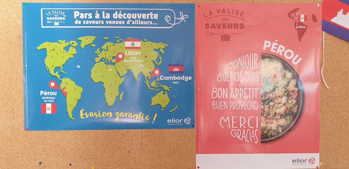 Animation "La valise des saveurs" Un voyage gourmand aux 4 coins du monde : Pérou, Liban et Cambodge.
Taboulé libanais, houmous, poulet curry,  carottes à la libanaise, crème péruvienne,  gâteau noix de coco 😋😋
<a href="/innovationculi1/">Sylvain Chevalier</a> <a href="/Charlotte_innov/">Charlotte_Forest</a> <a href="/magma1970/">MAG</a> @Elior_France @